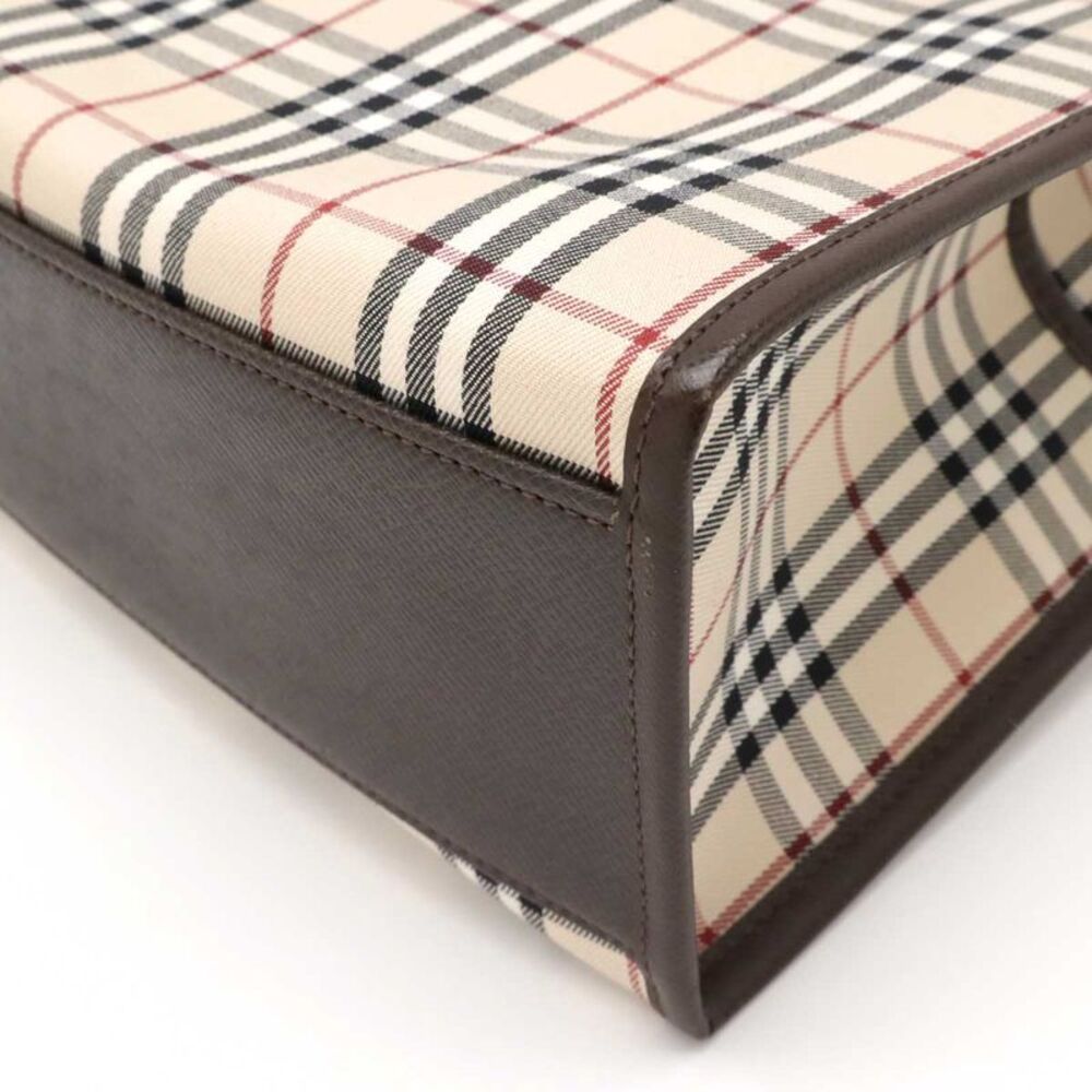 Burberry Nova Check Canvas Leather Handbag - Picture 3 of 7